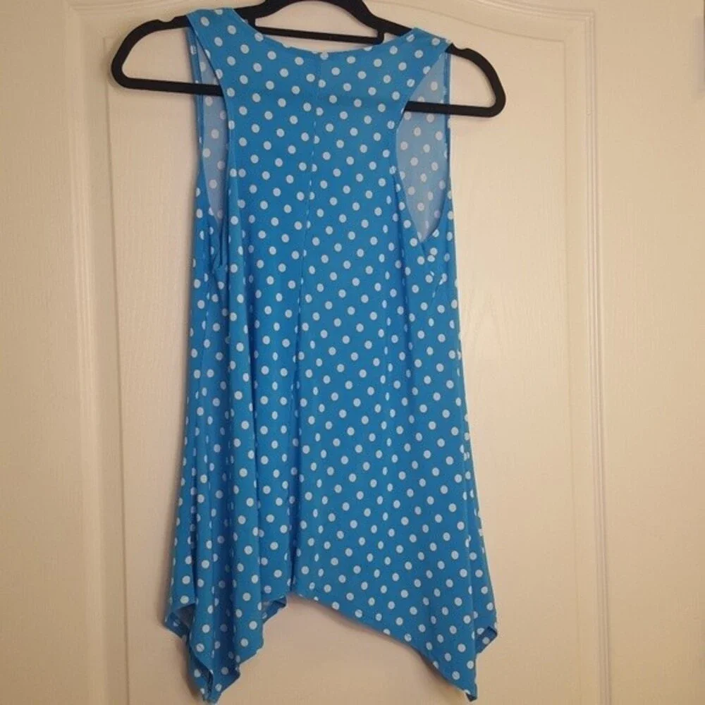 Boutique Retro Blue Polka dot Swing Tunic Tank